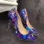 Unique Freizeit Königliches Blau Gekritzel Pumps 2020 11 cm Stilettos Spitzschuh Pumps