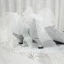 Fashion Silver Wedding Shoes 2020 Bow Rhinestone 3 cm Stiletto Heels Low Heel Pointed Toe Wedding Pumps