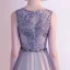 Chic / Beautiful Purple Evening Dresses  2020 A-Line / Princess Lace Scoop Neck Sleeveless Floor-Length / Long Formal Dresses