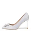 Fashion Glitter Silver Wedding Shoes 2020 Sequins Pearl Rhinestone 8 cm Stiletto Heels Pointed Toe Wedding Pumps