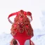 Uroczy Czerwone Buty Ślubne 2020 Satyna Z Paskiem Rhinestone 9 cm Szpilki Szpiczaste Ślub Wysokie Obcasy