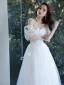 Simple Blanche En Dentelle Fleur Plage Robe De Mariée 2021 Princesse De l'épaule Manches Courtes Dos Nu Longue