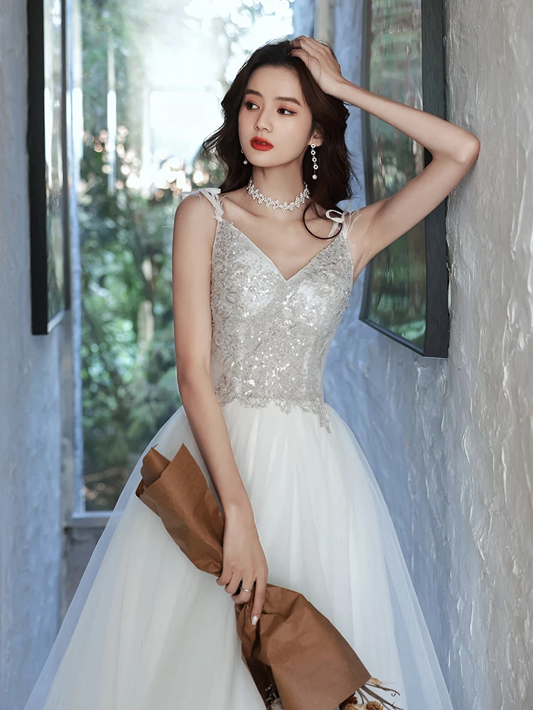 Fashion Charming White Homecoming Graduation Dresses 2021 A-Line Princess Spaghetti