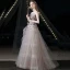 Charming Purple Prom Dresses 2021 A-Line / Princess Ruffle Strapless Beading Sleeveless Backless Floor-Length / Long Formal Dresses