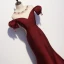 Chic / Belle Bordeaux Robe De Soirée 2020 Trompette / Sirène Encolure Dégagée Perlage Gland Cristal Faux Diamant Manches Courtes Dos Nu Train De Balayage Robe De Ceremonie