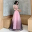 Fashion Candy Pink Evening Dresses  2020 A-Line / Princess Star Sequins V-Neck Sleeveless Backless Floor-Length / Long Formal Dresses