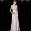 Sparkly Champagne Evening Dresses  2020 A-Line / Princess High Neck Sequins Lace Flower Sleeveless Floor-Length / Long Formal Dresses