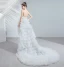Chic / Beautiful White Wedding Dresses 2020 A-Line / Princess Strapless Sleeveless Backless Cascading Ruffles Court Train
