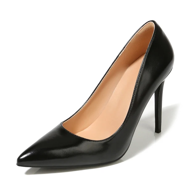 Modest / Simple Brown Office OL Pumps 2020 Leather 10 cm Stiletto Heels Pointed Toe Pumps