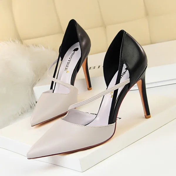 Schöne Rosa Abend Damenschuhe 2020 9 cm Stilettos Spitzschuh Hochhackige