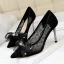 Charming Ivory Lace Wedding Shoes 2020 Bow Rhinestone 8 cm Stiletto Heels Pointed Toe Wedding Pumps