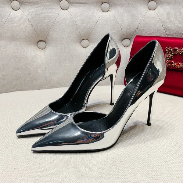 Modest / Simple Nude Office OL Womens Shoes 2020 Patent Leather 10 cm Stiletto Heels Pointed Toe High Heels