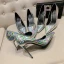 Mode Silver Laser Afton Pumps 2020 Lackläder 10 cm Stilettklackar Spetsiga Pumps