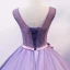 Flower Fairy Fairytale Lavender Quinceañera Prom Dresses 2020 Ball Gown Scoop Neck Appliques Pearl Rhinestone Bow Lace Flower Sleeveless Backless Floor-Length / Long Formal Dresses