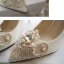 Fashion Ivory Handmade  Wedding Shoes 2020 Pearl Rhinestone Lace Flower 10 cm Stiletto Heels Pointed Toe Wedding Pumps