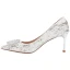 Charming Ivory Wedding Shoes 2020 Lace Rhinestone Sequins 7 cm Stiletto Heels Pointed Toe Wedding Pumps