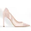 Chic / Beautiful Nude Wedding Shoes 2018 Lace Flower Pierced 10 cm Stiletto Heels Pointed Toe Wedding High Heels