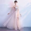 Chic / Beautiful Champagne Evening Dresses  2018 A-Line / Princess Sequins Scoop Neck Sleeveless Floor-Length / Long Formal Dresses