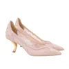Elegant Nude Pierced Wedding Shoes 2020 Lace 6 cm Stiletto Heels Pointed Toe Wedding Pumps