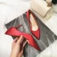 Simple Rouge Demoiselle D'honneur Escarpins 2020 Satin 7 cm Talons Aiguilles À Bout Pointu Escarpins