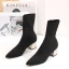 Stilig Svart Casual Flette Kvinners støvler 2020 5 cm Tykk Hæler Spisse Boots