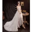 Sexy Ivory Ruffle Asymmetrical Wedding Dresses 2021 A-Line / Princess Satin Strapless Sleeveless Wedding