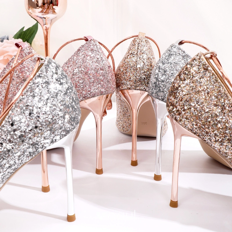 Rose gold heels wedding hot sale