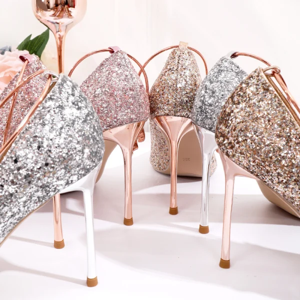 rose gold sequin dress shoes Brisa Rose Gold Rhinestone Girls Shoes – Moreno's Wear