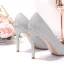 Charmant Silber Glanz Strass Schleife Brautschuhe 2020 Pailletten 10 cm Stilettos Spitzschuh Hochzeit Pumps