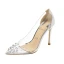 Sexy Transparent Silver Evening Party Rivet Pumps 2021 10 cm Stiletto Heels Pointed Toe Pumps High Heels