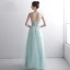 Classy Mint Green Evening Dresses  2020 A-Line / Princess Strapless Beading Lace Flower Sleeveless Backless Floor-Length / Long Formal Dresses