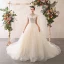 Elegante Ivory / Creme Brautkleider / Hochzeitskleider 2020 A Linie Stehkragen Perlenstickerei Quaste Pailletten Applikationen Ärmellos Rückenfreies Kathedrale Schleppe