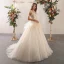 Charmant Champagner Brautkleider / Hochzeitskleider 2020 Ballkleid Bandeau Perlenstickerei Pailletten Applikationen Ärmellos Rückenfreies Sweep / Pinsel Zug