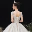 Luxury / Gorgeous Ivory 2020 Wedding Dresses Ball Gown Scoop Neck Beading Lace Pearl Rhinestone Sequins Short Sleeve Backless Court Train