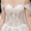 Charming Champagne Wedding Dresses 2020 A-Line / Princess Off-The-Shoulder Lace Flower Sleeveless Backless Cathedral Train