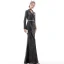 Scintillantes Noire Robe De Soirée 2020 Trompette / Sirène V-Cou Ceinture Paillettes Manches Longues Longue Robe De Ceremonie