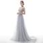Charmant Argenté Robe De Soirée 2020 Princesse V-Cou Perlage Paillettes Sans Manches Dos Nu Train De Balayage Robe De Ceremonie