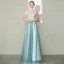 Charming Mint Green Prom Dresses 2020 A-Line / Princess Spaghetti Straps Pearl Rhinestone Lace Flower Sleeveless Backless Floor-Length / Long Formal Dresses