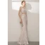 Charmant Scintillantes Champagne Robe De Soirée 2020 Trompette / Sirène Encolure Carrée Perlage Paillettes Faux Diamant Dos Nu Sans Manches Longue Robe De Ceremonie