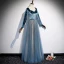Elegant Pool Blue Star Prom Dresses 2020 A-Line / Princess Suede V-Neck Long Sleeve Floor-Length / Long Formal Dresses