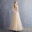 Schlicht Champagner Brautjungfernkleider 2018 A Linie Schleife One-Shoulder Rückenfreies Ärmellos Lange Kleider Für Hochzeit