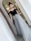 Fashion Grey Star Sequins Evening Dresses  2020 A-Line / Princess Spaghetti Straps Lace Flower Sleeveless Backless Floor-Length / Long Formal Dresses