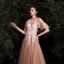 Chic / Belle Nues Robe De Bal 2020 Princesse Titulaire Perlage Paillettes En Dentelle Fleur Manches Courtes Dos Nu Train De Balayage Robe De Ceremonie