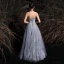 Charmant Gris Robe De Bal 2020 Princesse Bustier Gland En Dentelle Fleur Paillettes Sans Manches Dos Nu Longue Robe De Ceremonie