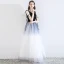 Fashion Ocean Blue Evening Dresses  2020 A-Line / Princess Spaghetti Straps Tassel Star Sequins Sleeveless Backless Floor-Length / Long Formal Dresses