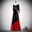 Chic / Beautiful Two Tone Evening Dresses  2020 A-Line / Princess Suede Square Neckline 1/2 Sleeves Backless Floor-Length / Long Formal Dresses