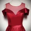 Elegant Solid Color Burgundy Evening Dresses  2020 A-Line / Princess Scoop Neck Short Sleeve Backless Floor-Length / Long Formal Dresses