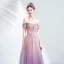 Charming Candy Pink Evening Dresses  2020 A-Line / Princess Off-The-Shoulder Glitter Tulle Beading Lace Flower Sleeveless Backless Floor-Length / Long Formal Dresses