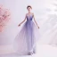 Charming Purple Evening Dresses  2020 A-Line / Princess Spaghetti Straps Beading Rhinestone Appliques Lace Flower Sleeveless Backless Floor-Length / Long Formal Dresses