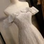 Sparkly Silver Grey Glitter Evening Dresses  2020 A-Line / Princess Scoop Neck Sequins Short Sleeve Floor-Length / Long Formal Dresses